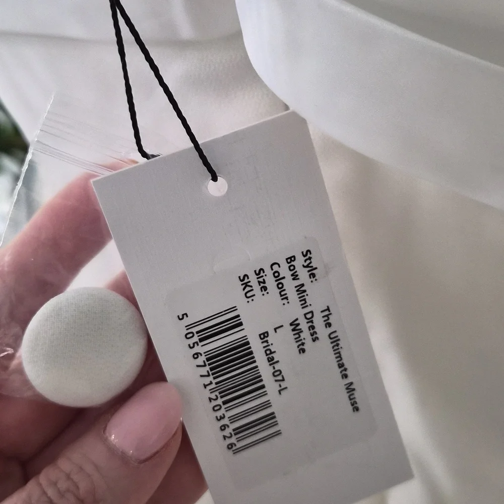 Odd Muse London  The Ultimate Muse Bow Mini Dress Size Large New - Picture 8 of 10